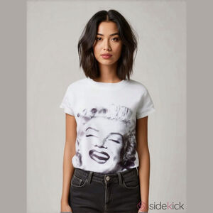 Marilyn Monroe Graphic Tee Light Blue Large